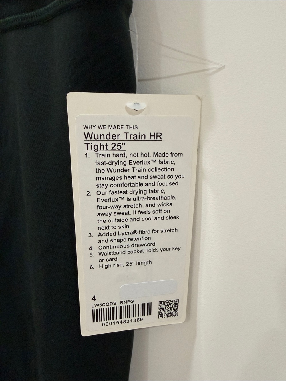 Lululemon Wunder Train HR High-Waist Dark Green Active Leggings - Picture 3 of 5